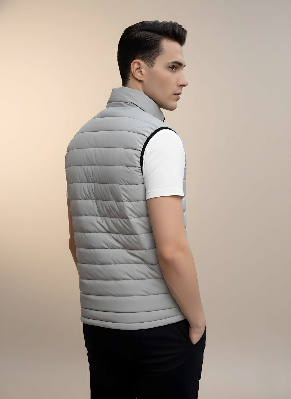 Sleeveless Puffer Jacket Grey