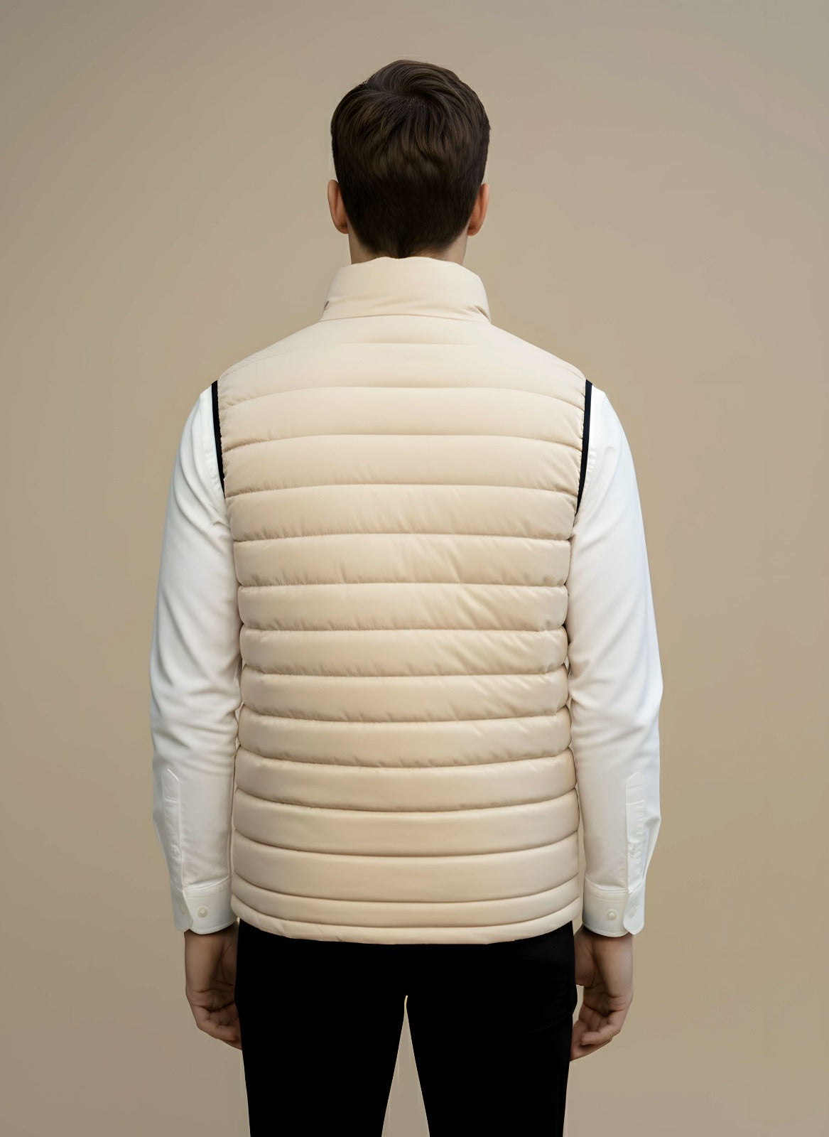 Sleeveless Puffer Jacket Beige