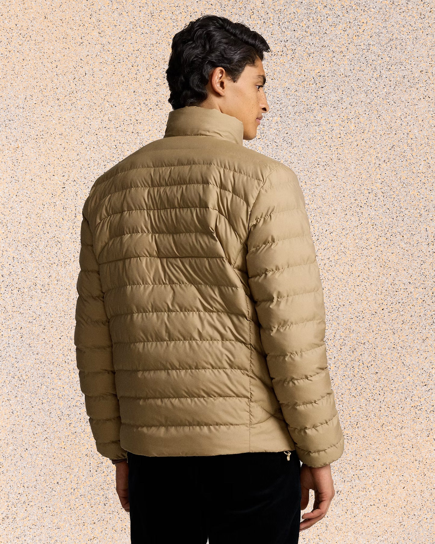 Full Sleeves Puffer Jacket  Beige