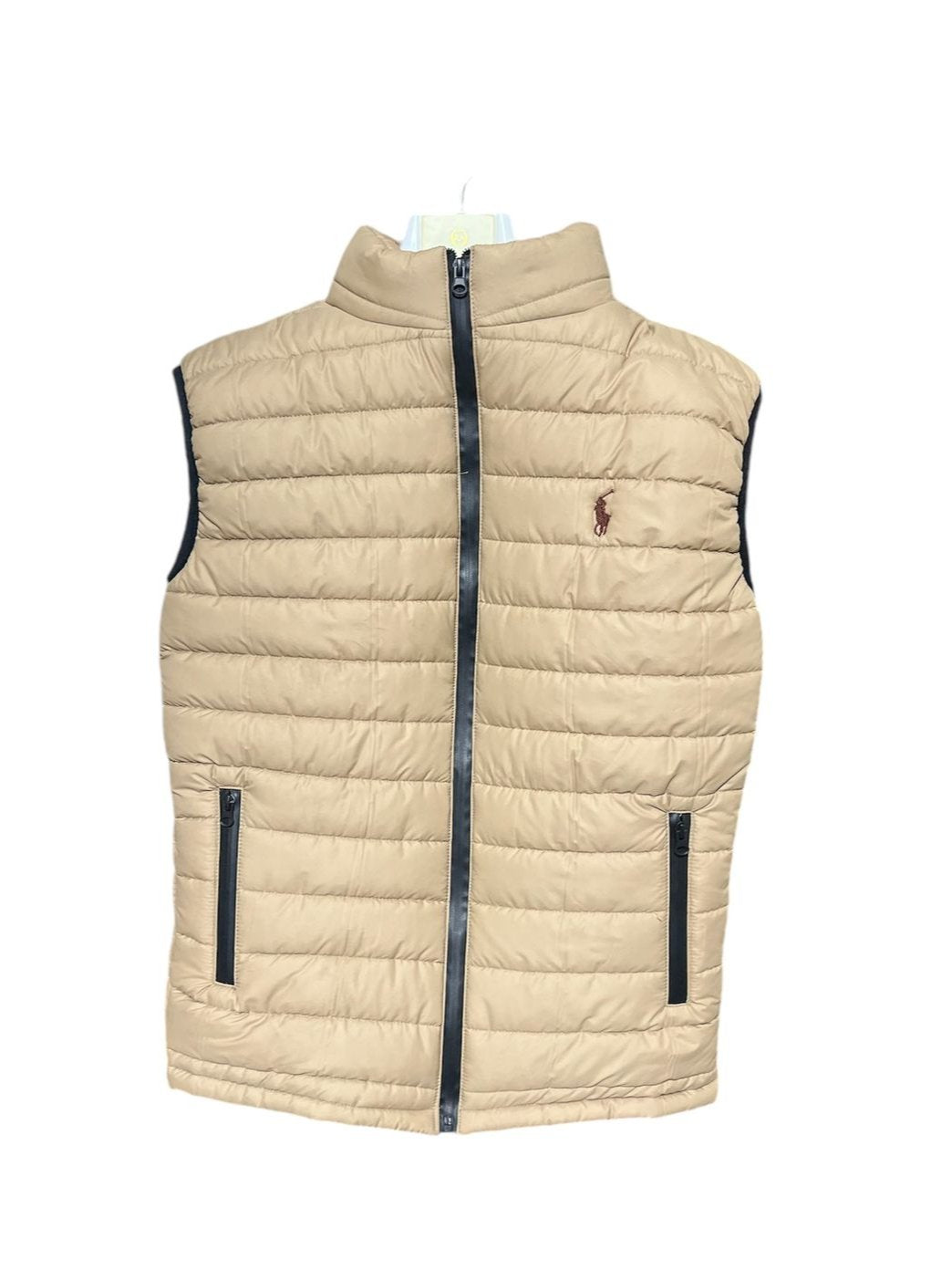 Sleeveless Puffer Jacket Beige