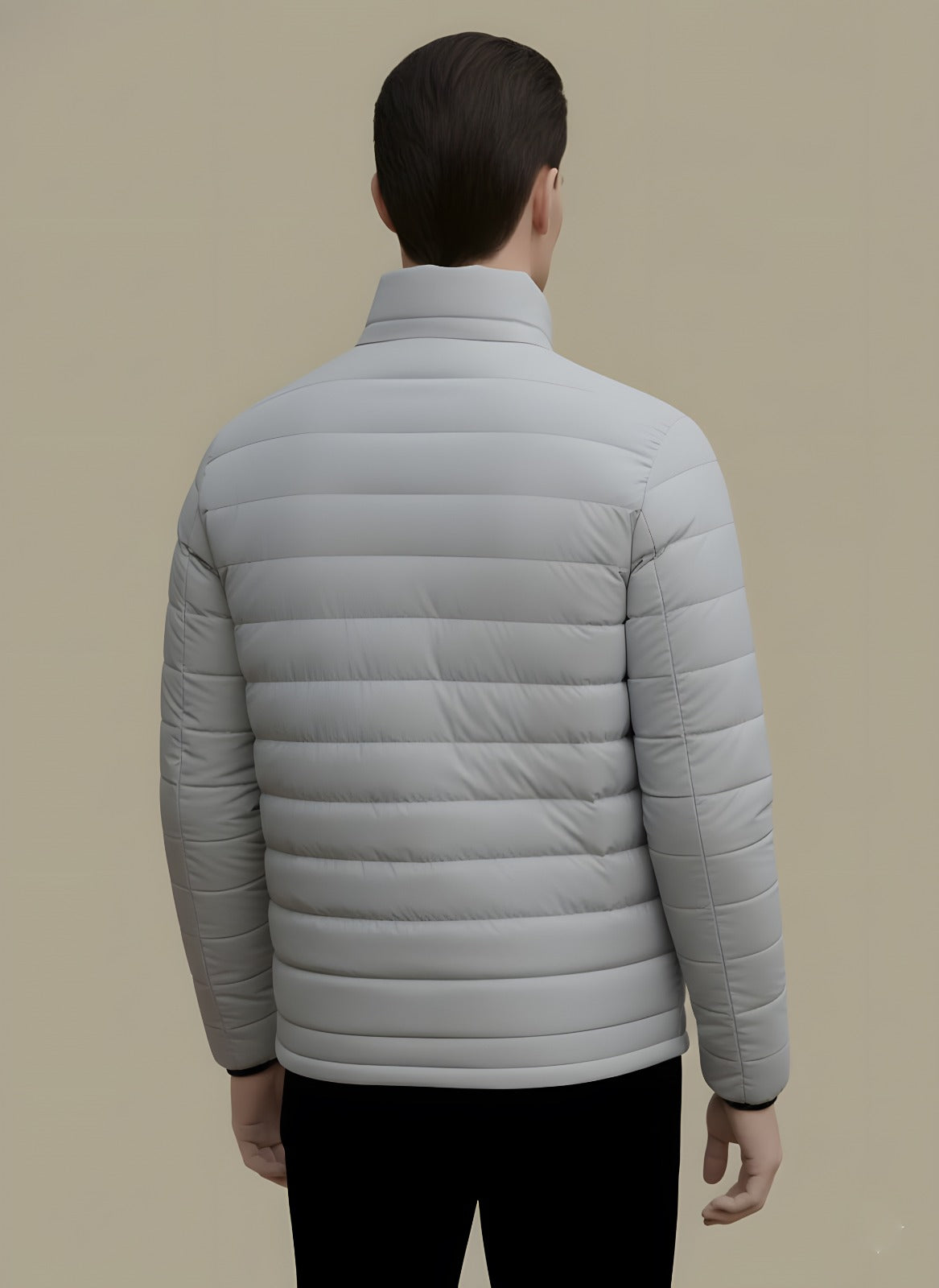 Full Sleeves Puffer Jacket Grey