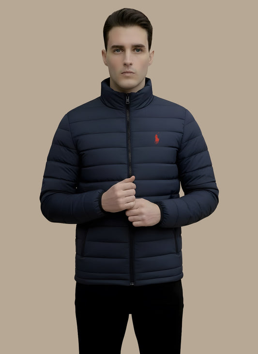 Full Sleeves Puffer Jacket Navy Blue