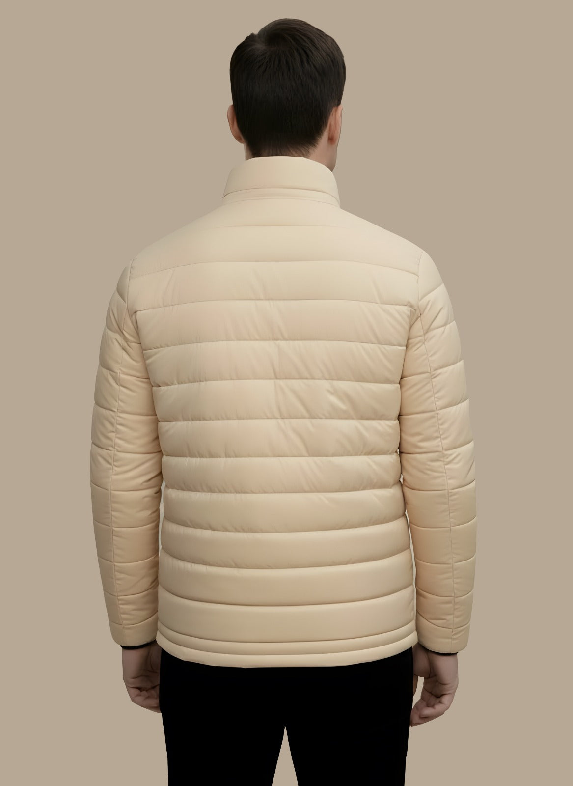 Full Sleeves Puffer Jacket Beige
