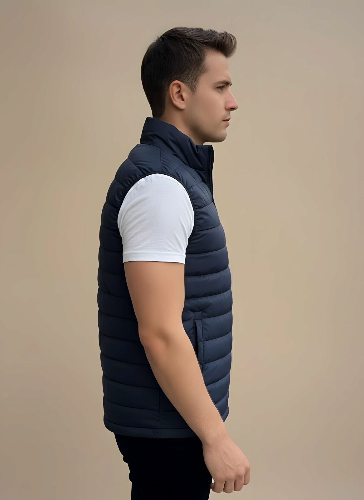 Sleeveless Puffer Jacket Navy