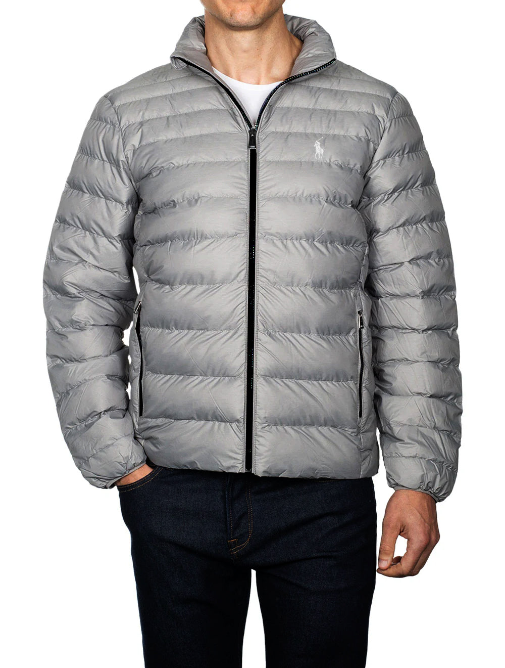 Full Sleeves Puffer Jacket Grey