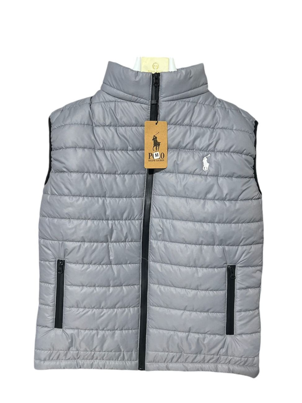 Sleeveless Puffer Jacket Grey