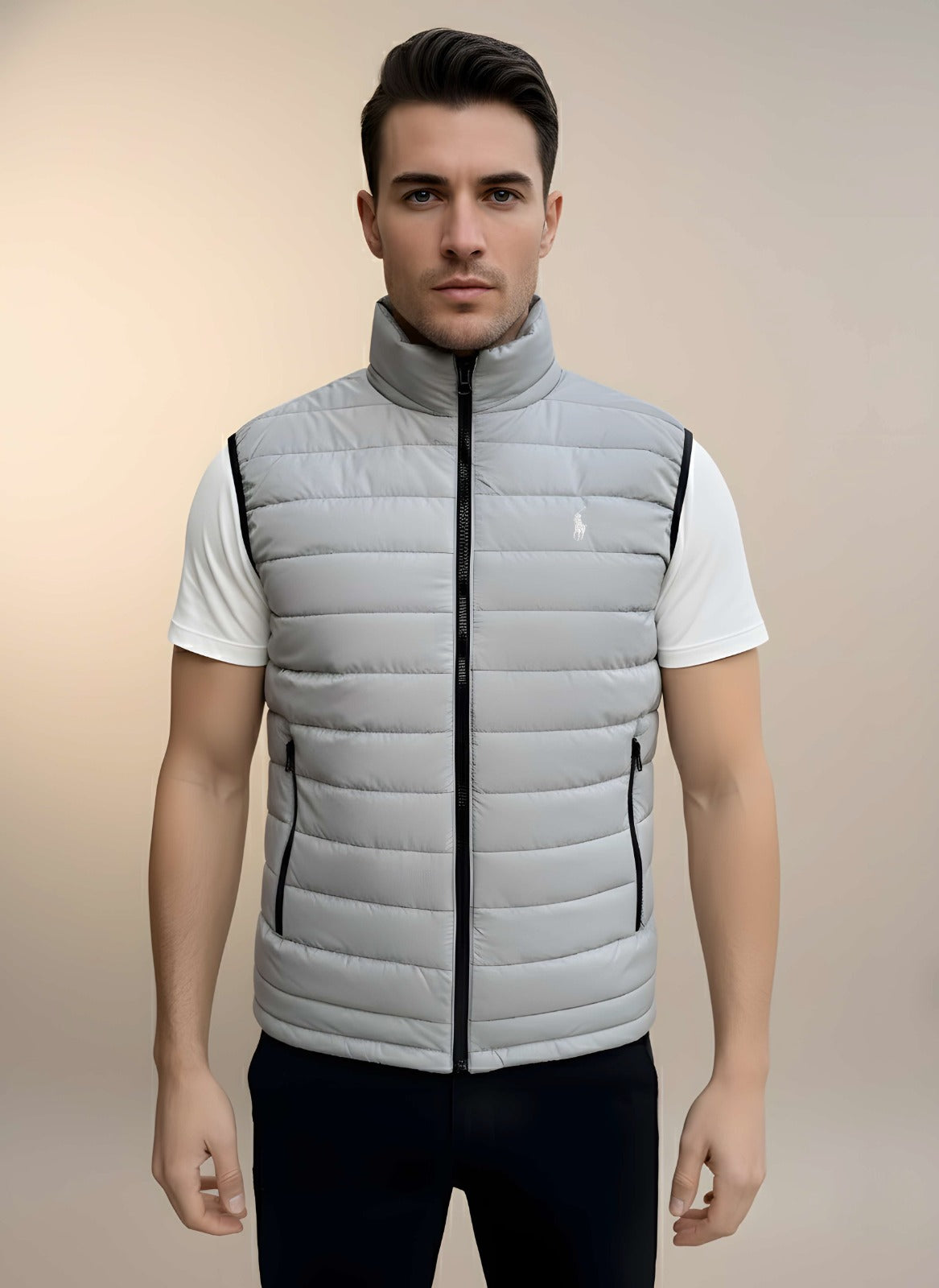 Sleeveless Puffer Jacket Grey