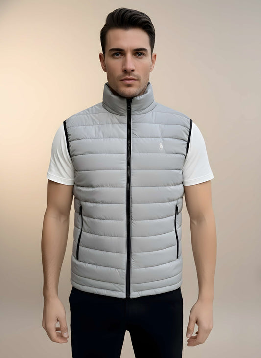Sleeveless Puffer Jacket Grey