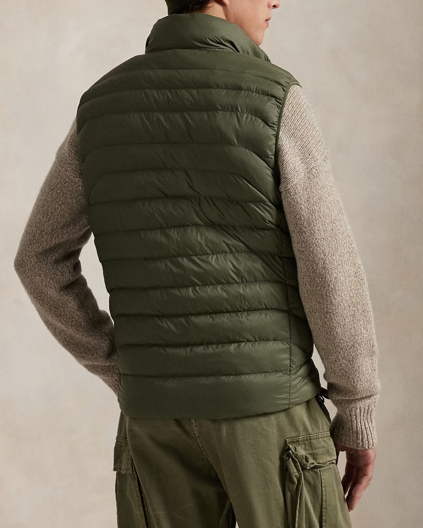 Sleeveless Puffer Jacket Olive Green