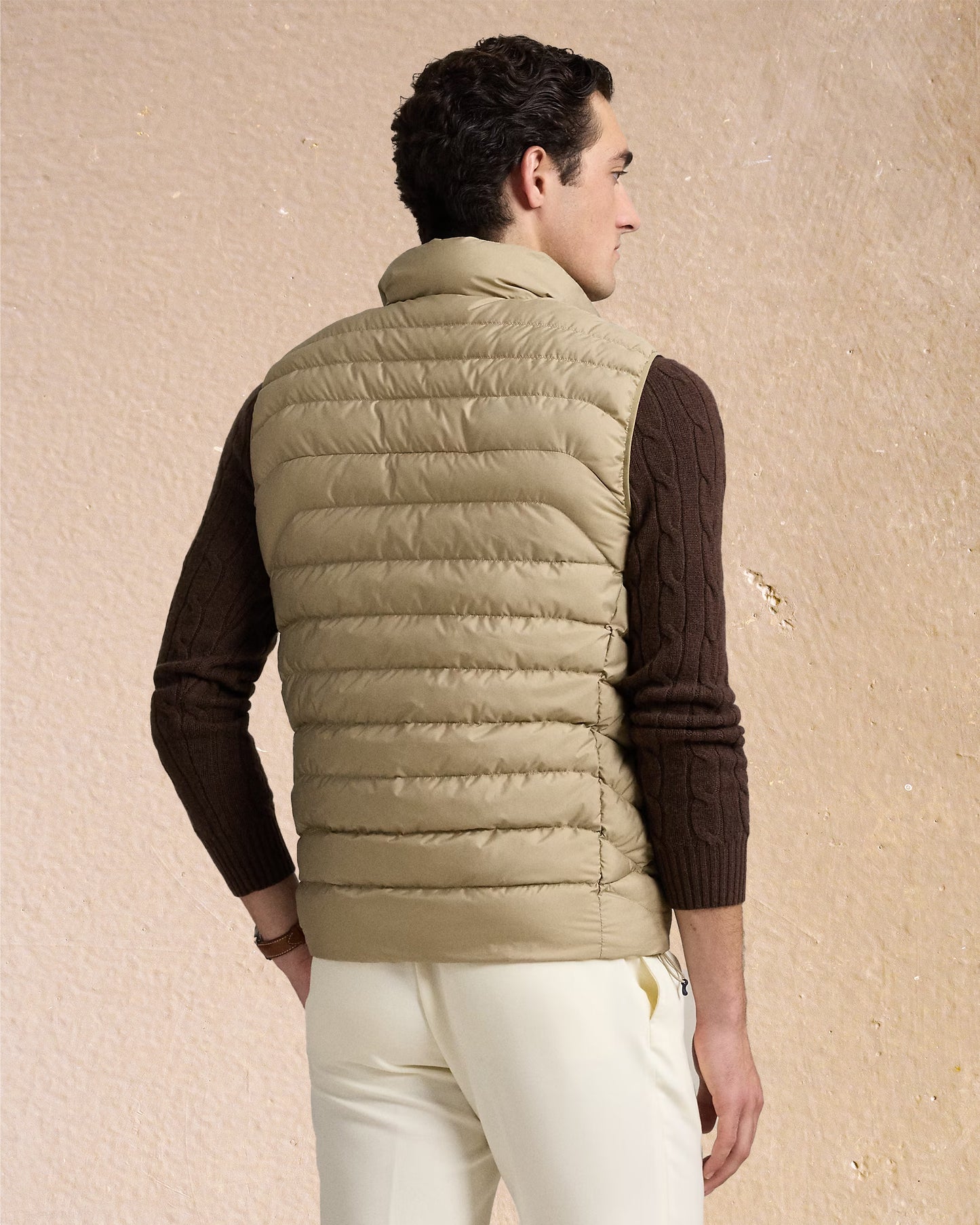 Sleeveless Puffer Jacket Beige