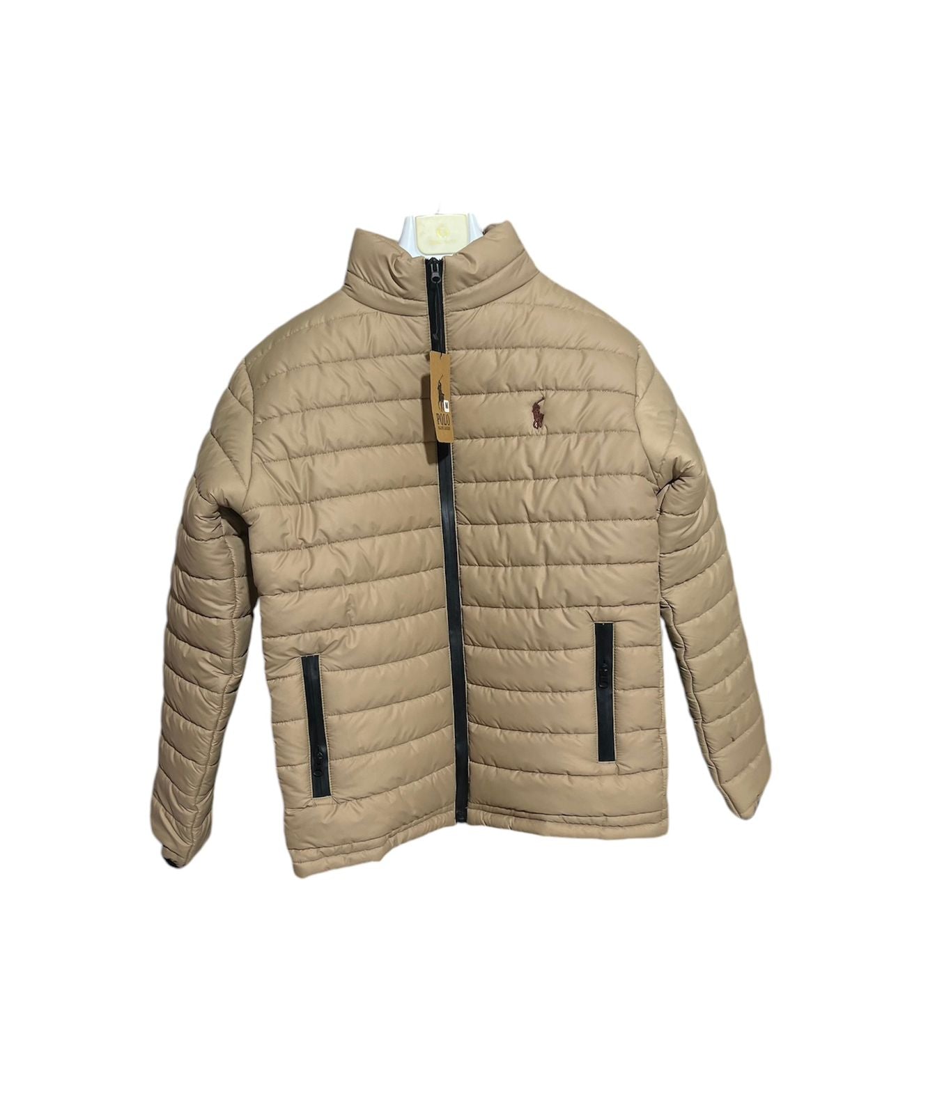 Full Sleeves Puffer Jacket  Beige